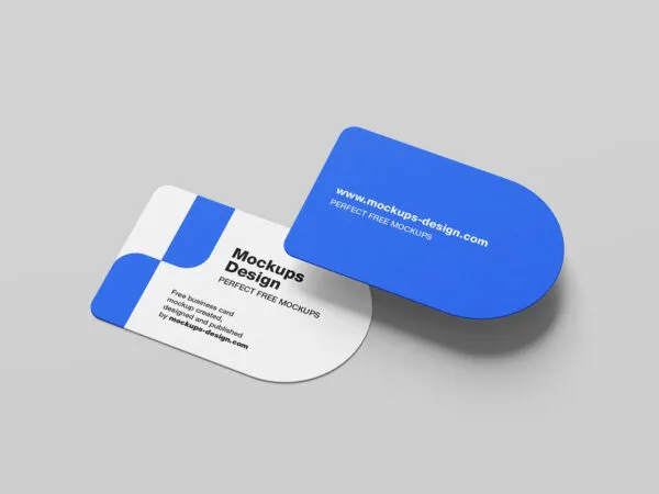 6 Shots of Half Circle Business Card Mockups 1