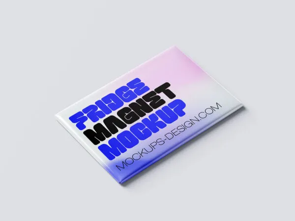 6 Shots of Rectangle Fridge Magnet Mockup 1