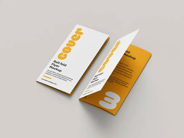 6 Shots of Tri fold Flyer Mockup 3
