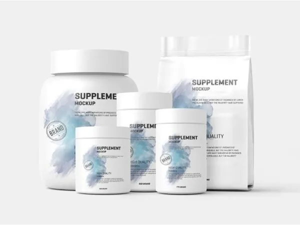 6 Showcases of Supplement Packaging Mockup 1