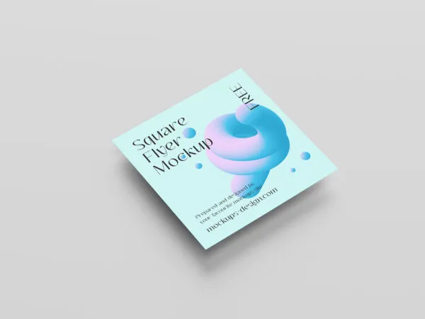 6 Square Flyers Mockups in Varied Views 1