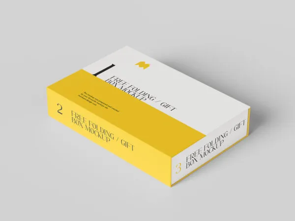 6 Varied Shots of Folding Gift Boxes Mockups 1