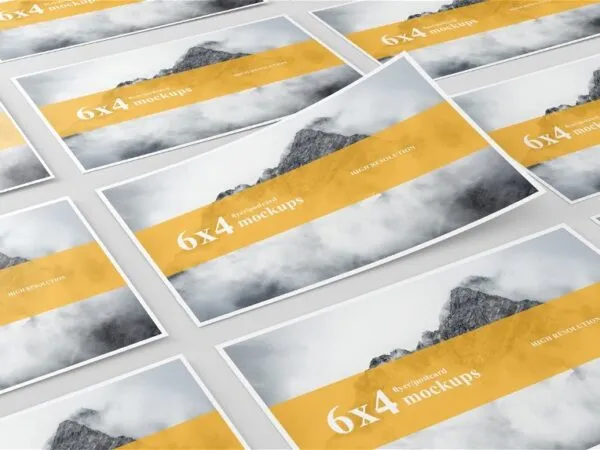 6×4 Postcard Flyer Mockups in 4 Showcases 1