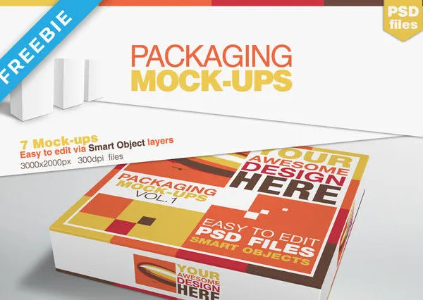 7 Mockups of Box Packaging in Different Sizes 1