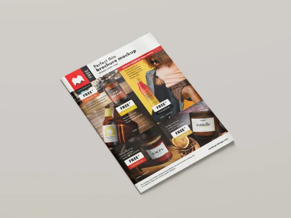 7 Shots of Thin Magazine Mockup 1