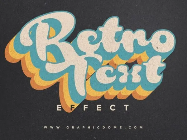 70s Retro layered Round Chunky Text Effect 1