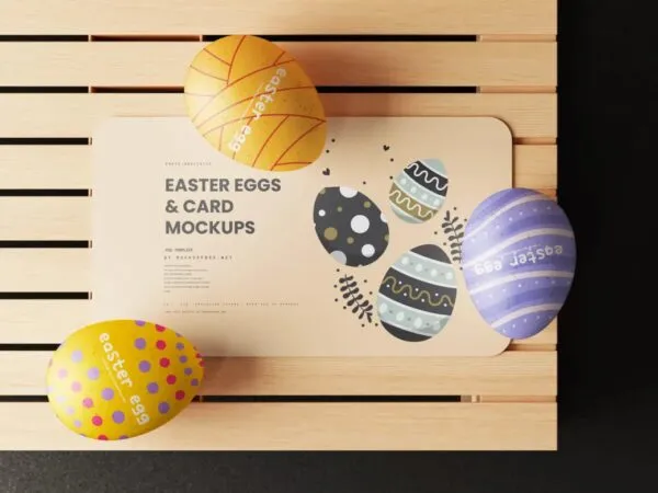 8 Card Mockups with Easter Eggs in Varied Sights 1