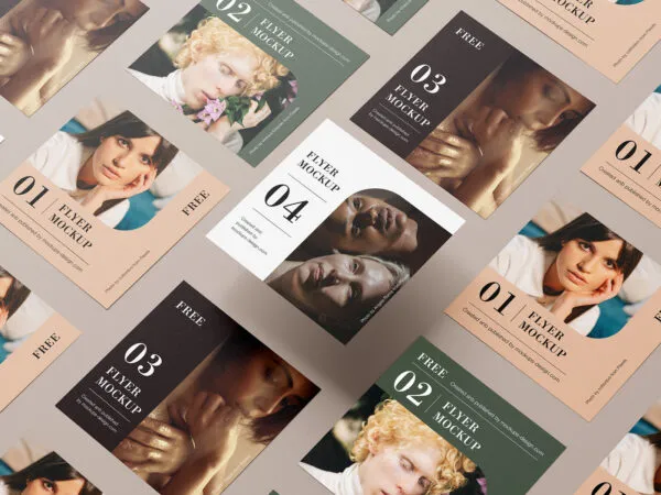 8 Grid of Square Flyers Mockups 1