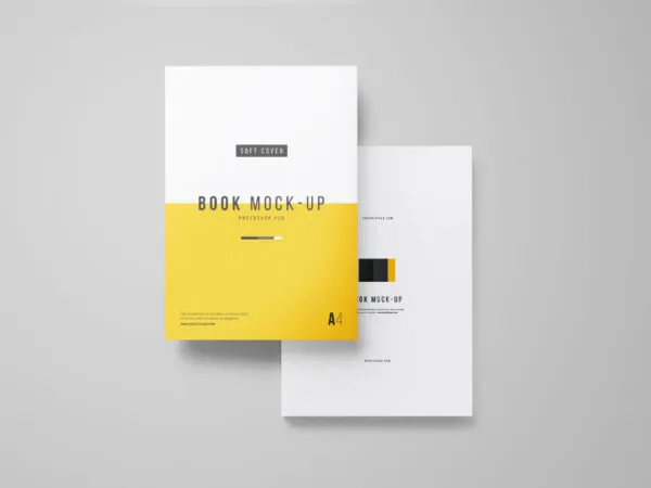 8 Mockups of A4 Book Stack in Different Angles 1