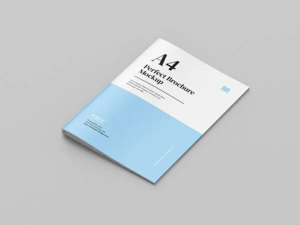 8 Mockups of Thin A4 Brochure from Different Angles 1
