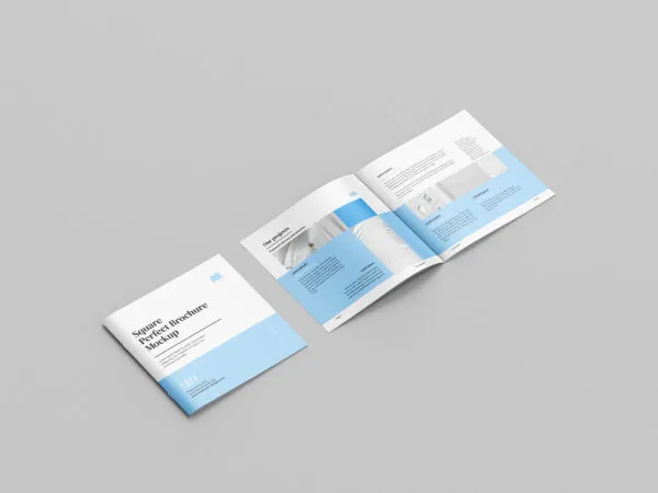 8 Mockups of Thin Square Brochure 1