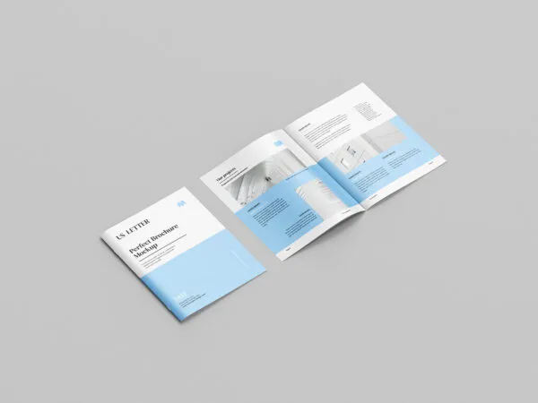 8 Mockups of US Letter Brochures in Varied Shots 1
