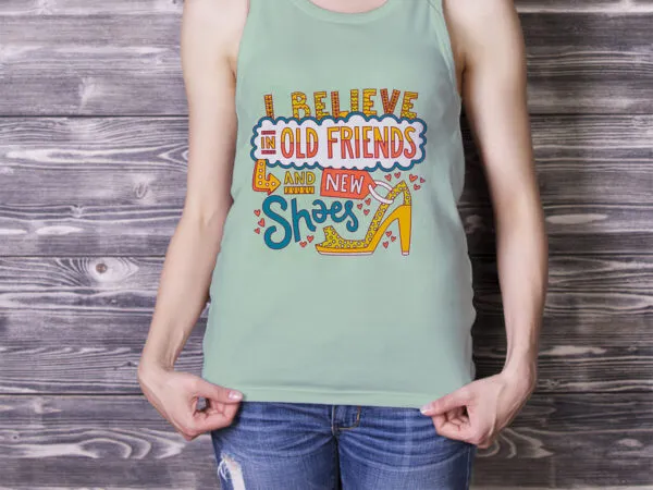 A Girl in a Tank Top Mockup with Front View 1