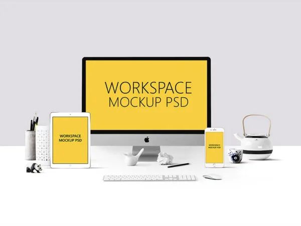 A Light and Minimalistic Workspace Mockup 1