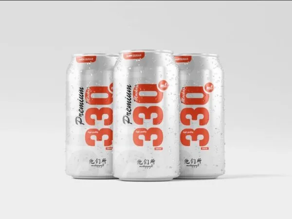 A Mockup Set with 4 330ml Soda Can Mockups 1