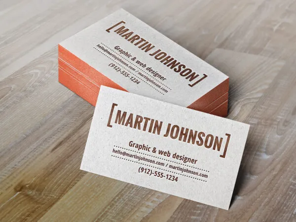 A Pack and Single Business Cards with Letterpress Effect Mockup 1