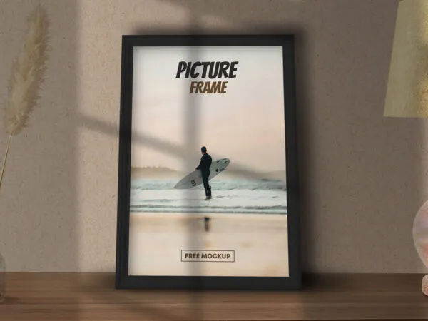 A Picture Frame Leaning to the Wall Mockup 1