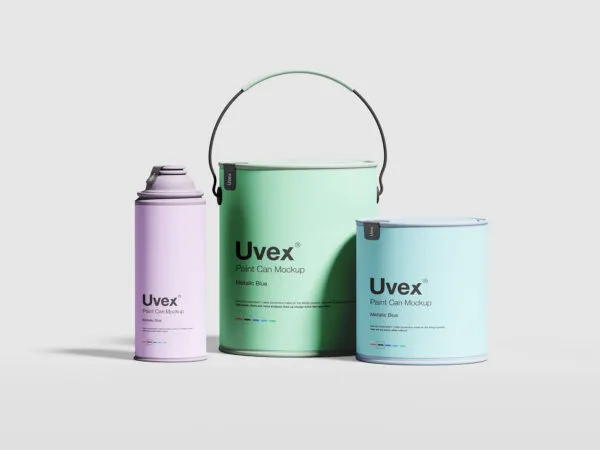 A Set of Customizable Paint Packaging Mockup 1