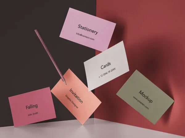A Set of Falling Invitation Card Mockup 1