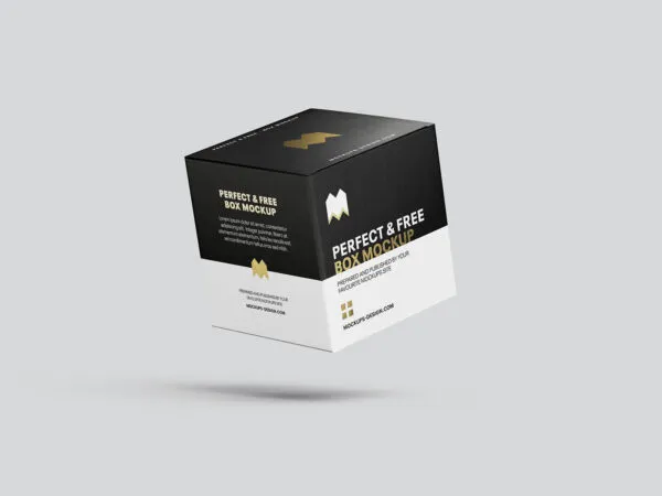 A Set of Three Realistic Square Box Mockups 1