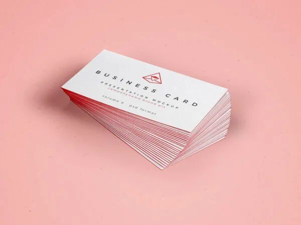 A Stack Of Business Card Mockup Placed on Each Other 1