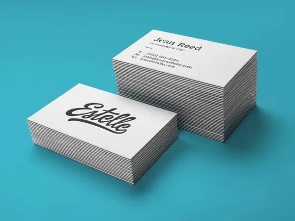 A Stack of Letterpress Business Cards Mockup 1