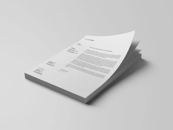 A Stack of White Letterheads Mockup 1