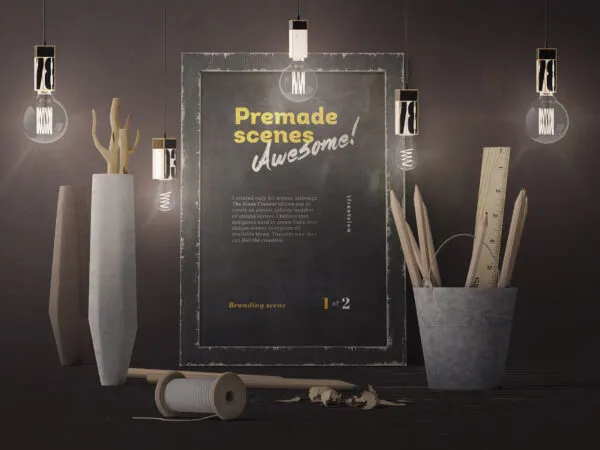 A Vintage and Artistic Scene Mockup 1