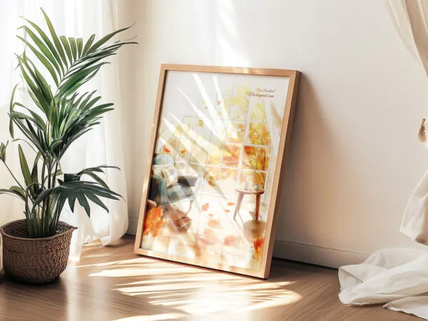 A3 Wooden Photo Frame Mockup 1