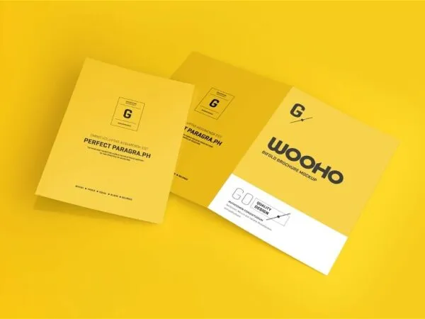 A4 Bifold Brochure Mockup in 3 Shots 1