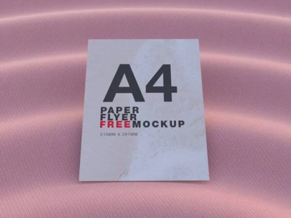 A4 Flyer Mockup at the 34 Angle View 1