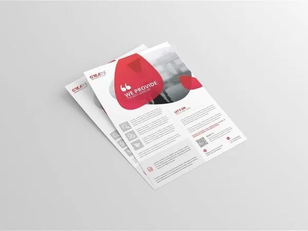 A4 Flyer Mockup in 3 Showcases 1