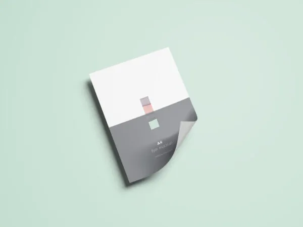 A4 Flyer Mockup with Curved Corner 1