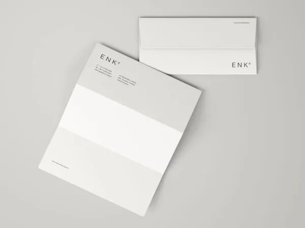 A4 Folded with Envelope Mockup 1