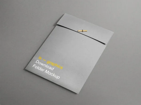 A4 Folder Fasten by a Tiny Wood Mockup 1