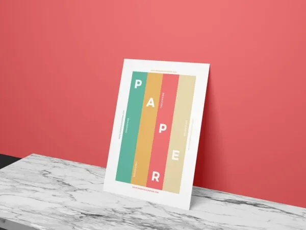 A4 Paper Brand Leaning Against The Wall Mockup 1