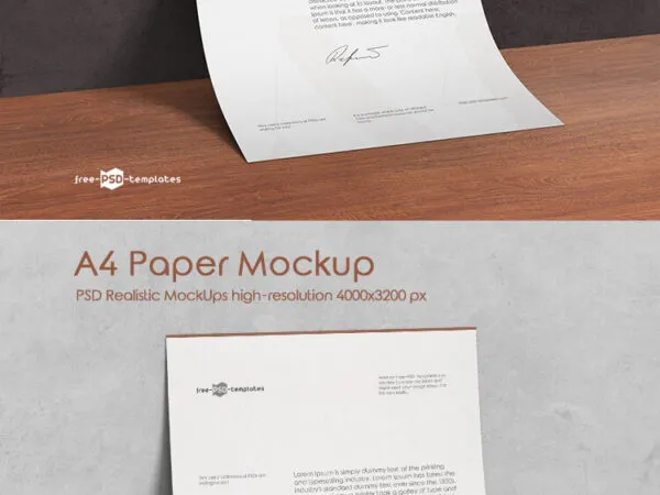 A4 Paper Leaning Against a Wall Mockup 1