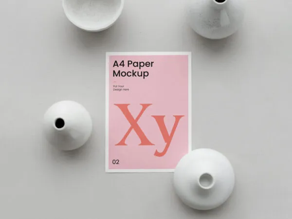A4 Paper Mockup with Realistic Design 1