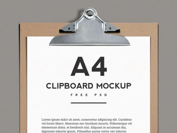 A4 Paper on a Clipboard Mockup 1