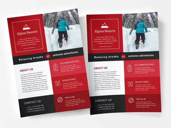 A4 Poster and Business Card Templates Featuring Black and Red Theme 1