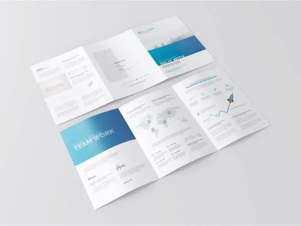 A4 Tri Fold Brochure Mockup in 4 Showcases 1