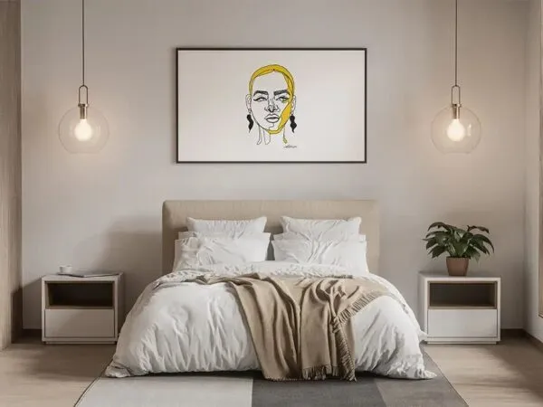 Above Bed Modern Poster Mockup 1