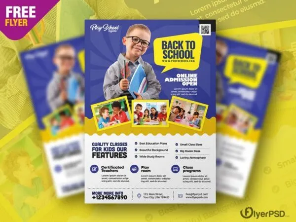 Abstract Back to school Flyer Template 1