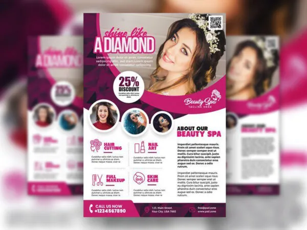 Abstract Beauty Hair Salon Flyer Template 1