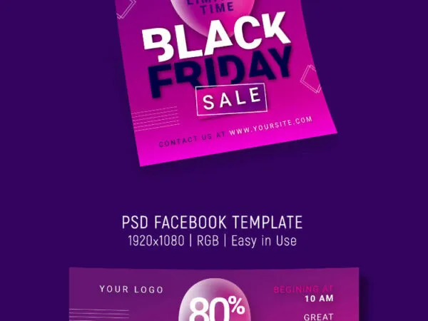 Abstract Black Friday Flyer Template and Facebook Cover 1