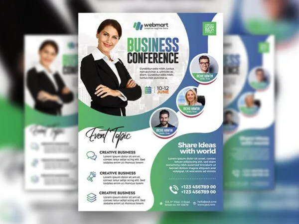Abstract Business Conference Flyer Template 1