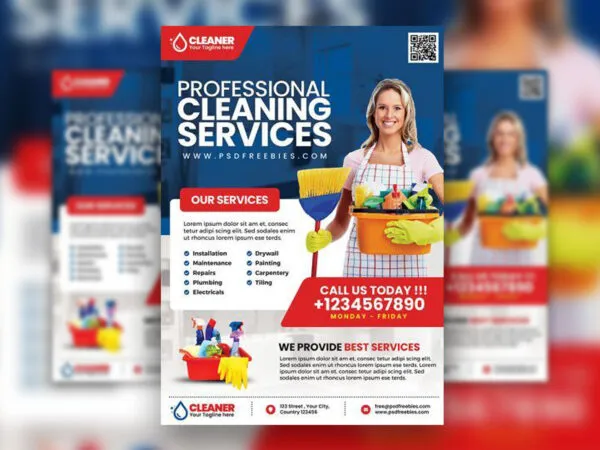 Abstract Cleaning Service Flyer Template 1