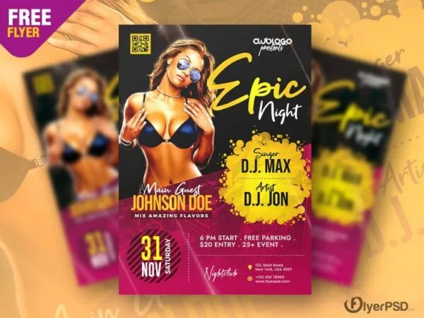 Abstract Club Events Flyer Template 1