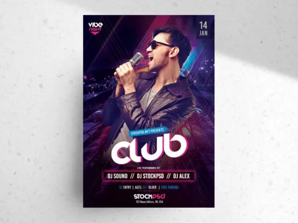 Abstract Club Vibe Night Flyer Template 1
