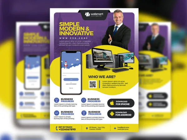 Abstract Corporate Business Flyer Template 1